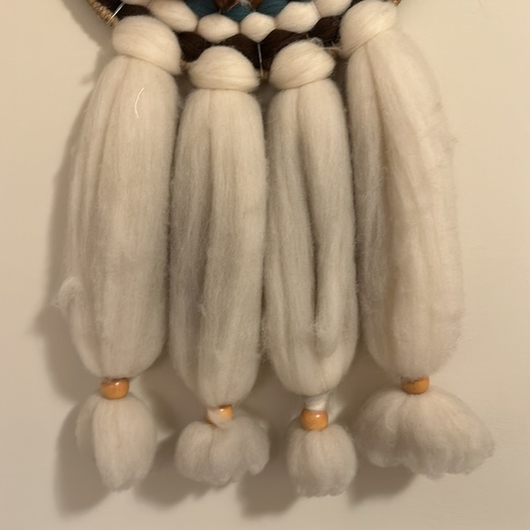 Native American Indian Handmade Dream Catcher Mandella Wool Fur Feathers🪶 - Picture 3 of 4